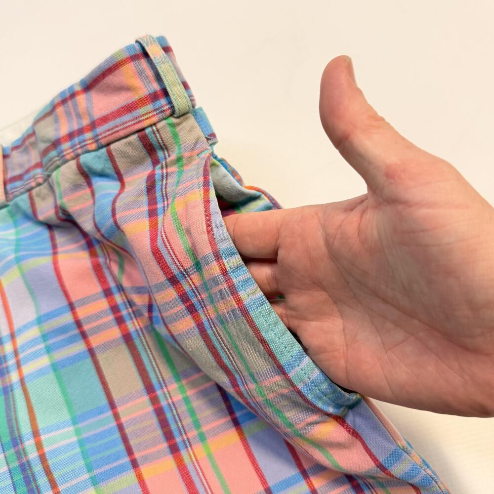 Polo Ralph Lauren Pants Mens 38x30 Multicolor Madras Plaid Cotton Chino Preppy - Picture 9 of 12